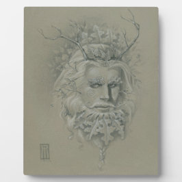 Grüner Mann mit Eichenholzbart Fotoplatte