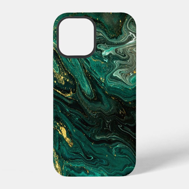Grüner Marmor: Abstrakte Agate Ripple. iPhone Hülle (Rückseite)