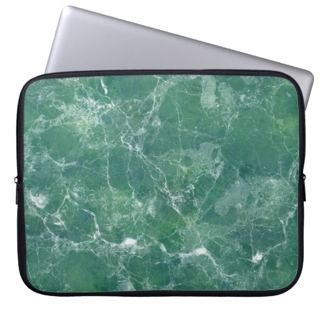 Grüner Marmor Laptopschutzhülle (Vorderseite)