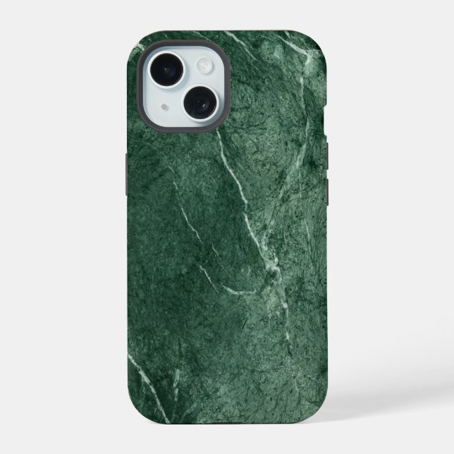 Grüner Marmortextur iPhone 15 Hülle (Rückseite)