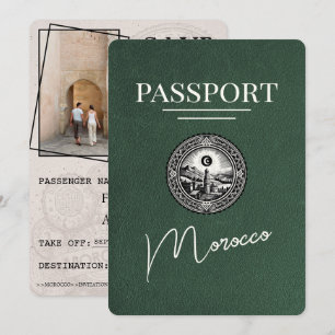 Grüner Marokko Reisepass Save The Date