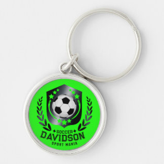 Grüner maßgeschneiderter Fußball | Personalisierte Schlüsselanhänger