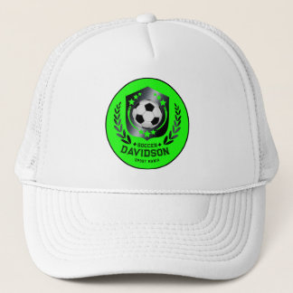 Grüner maßgeschneiderter Fußball | Personalisierte Truckerkappe