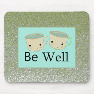 Grüner Matcha-Tee-Faux-Glitter-Mauspad Mousepad