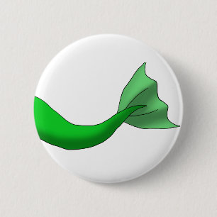 Grüner Meerjungfrau-Schwanz Button