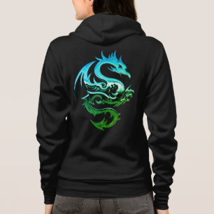 Grüner Metalldrache Hoodie