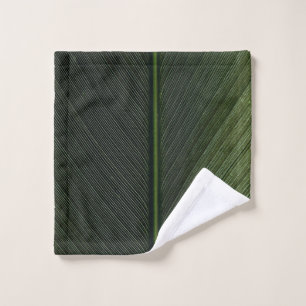 Grüner Metallstab auf schwarz-weiß pinstrix texti Waschlappen