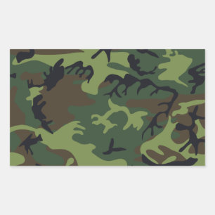 Grüner Militär Tarnanzug Wald Rechteckiger Aufkleber