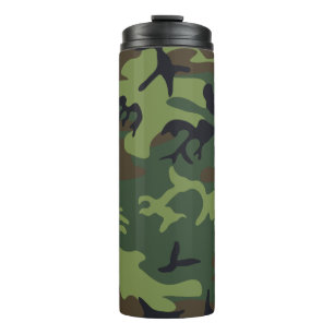 Grüner Militär Tarnanzug Wald Thermosbecher