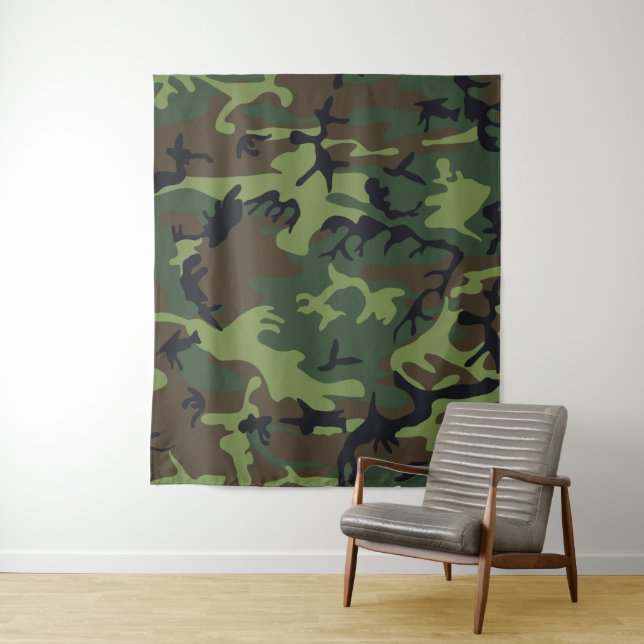 Grüner Militär Tarnanzug Wald Wandteppich (Beispiel)