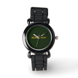 Grüner minimalistischer benutzerdefinierter Name  Armbanduhr