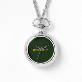 Grüner minimalistischer benutzerdefinierter Name  Armbanduhr