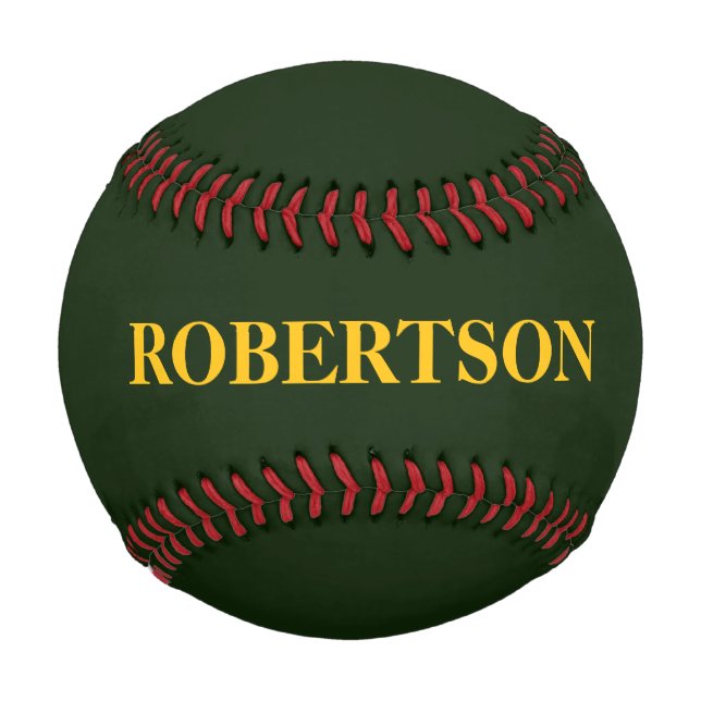 Grüner minimalistischer benutzerdefinierter Name  Baseball (Vorderseite)