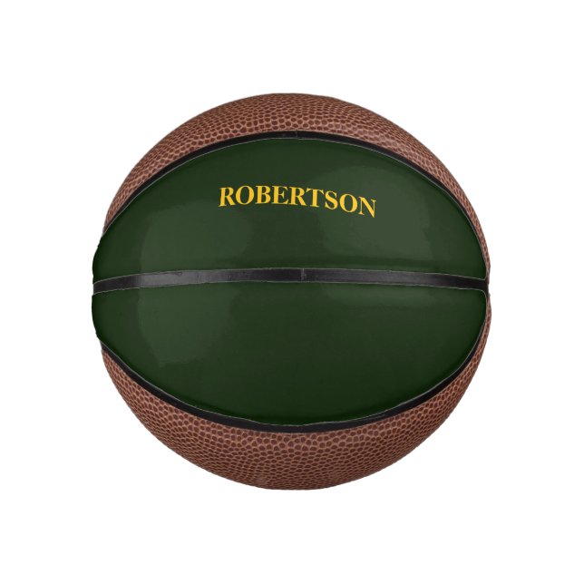 Grüner minimalistischer benutzerdefinierter Name  Mini Basketball (Vorderseite)