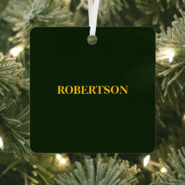 Grüner minimalistischer benutzerdefinierter Name  Ornament Aus Metall