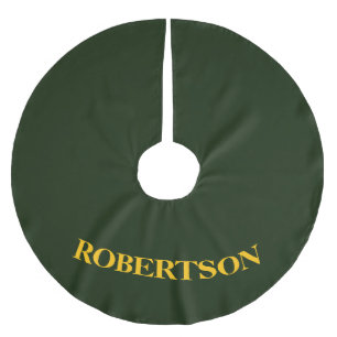 Grüner minimalistischer benutzerdefinierter Name Polyester Weihnachtsbaumdecke