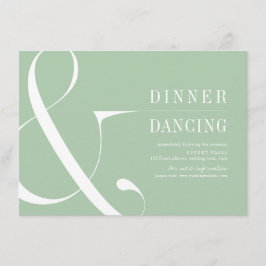 Grüner minimalistischer typografischer Hochzeitsem Begleitkarte