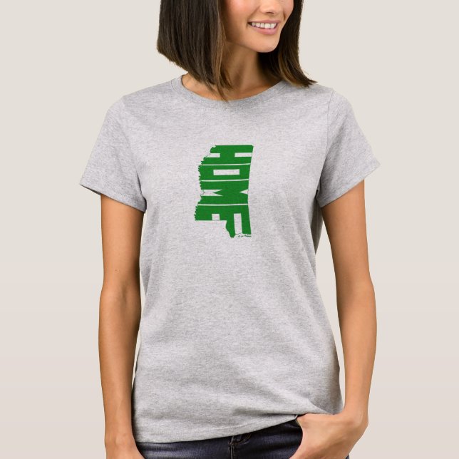 Grüner Mississippi-Zuhause-Staats-Frauen T-Shirt (Vorderseite)