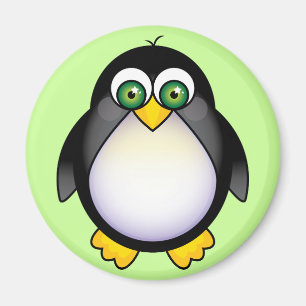 Grüner mit Augen Penguin-Cartoon Magnet