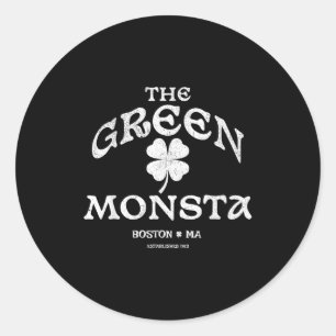 Grüner Monsta Lustiger Boston M New England Srts G Runder Aufkleber