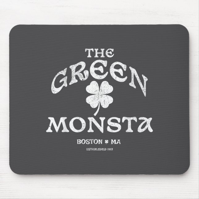 Grüner Monsta Lustiges Boston M New England Srts G Mousepad (Vorne)