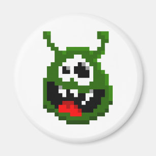 Grüner Monster - Pixel Art Magnet