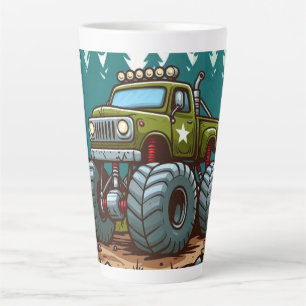 Grüner Monster-Truck im Wald Milchtasse