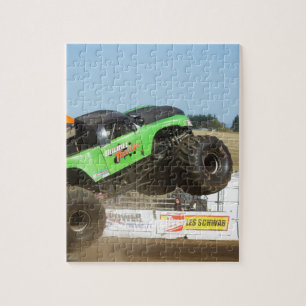 Grüner Monster-Truck in Aktion Puzzle