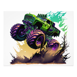 Grüner Monstertruck Fotodruck