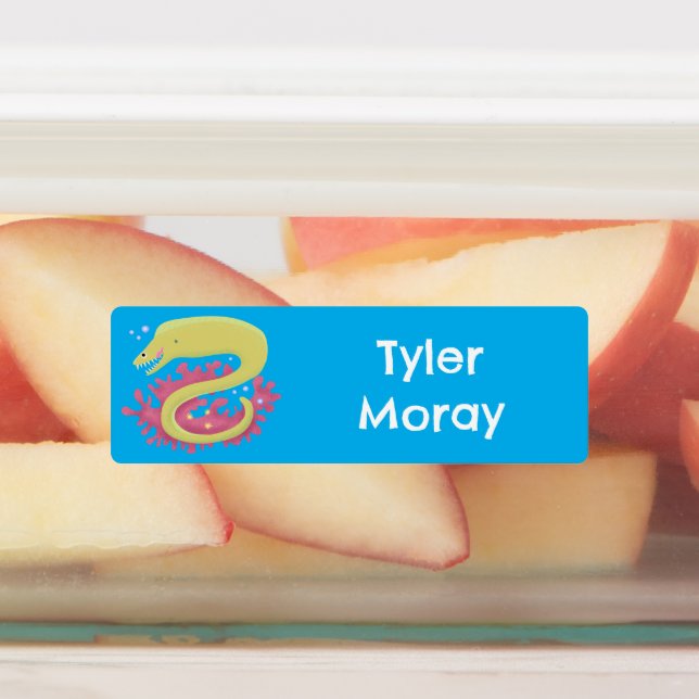 Grüner Morgenaal lustiger Cartoon personalisiert Etiketten (Befestigt)