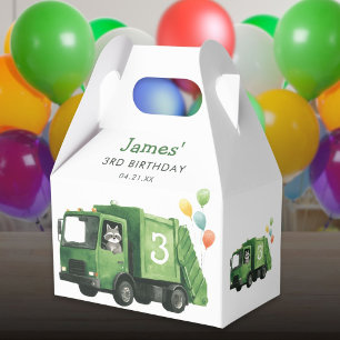 Grüner Müllwagen Geburtstags-Willkommensschild Geschenkschachtel
