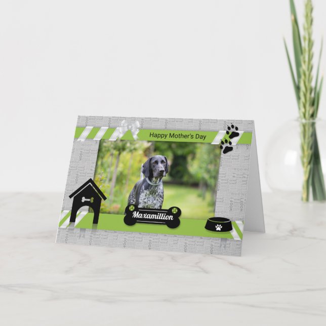 Grüner Muttertag aus dem Foto des Hundes Karte (Vorderseite)