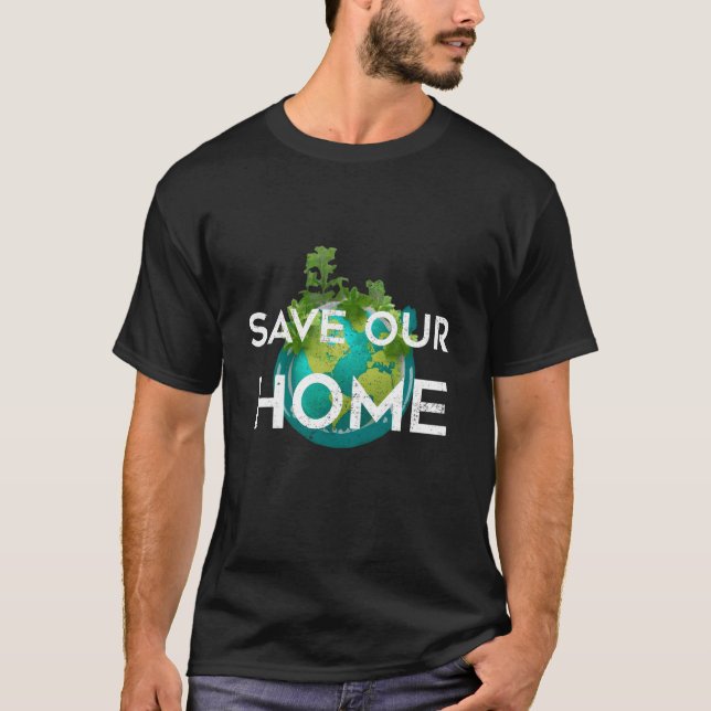 Grüner Muttertag Rette Unser Zuhause T-Shirt (Vorderseite)