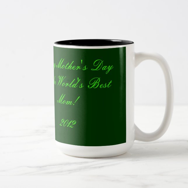 Grüner Muttertag Zweifarbige Tasse (Rechts)