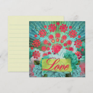 Grüner Nebel Mandala - Grußkarte Karte