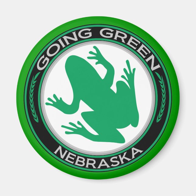 Grüner Nebraska-Frog Magnet (Vorne)