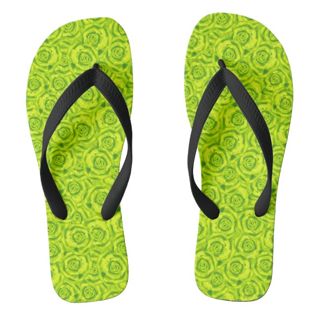 Grüner Neon Flip Flops (Fußbett)