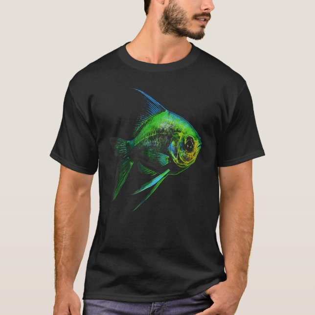 Grüner Neon Tetra-Fisch Grafische T-Shirts für Män (Vorderseite)