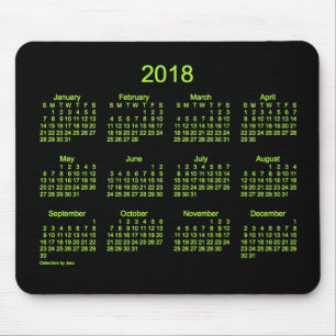 Grüner Neonkalender 2018 durch Janz Mausunterlage Mousepad