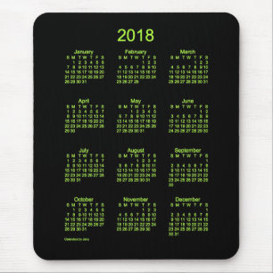 Grüner Neonkalender 2018 durch Janz Mausunterlage Mousepad