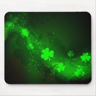 Grüner Neonklee Mousepad