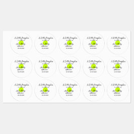 Grüner Neonkürbis kleiner Kürbis ist auf dem Weg Etiketten