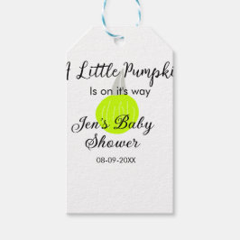 Grüner Neonkürbis kleiner Kürbis ist auf dem Weg Geschenkanhänger