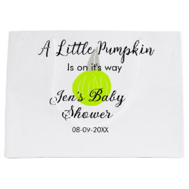 Grüner Neonkürbis kleiner Kürbis ist auf dem Weg Große Geschenktüte