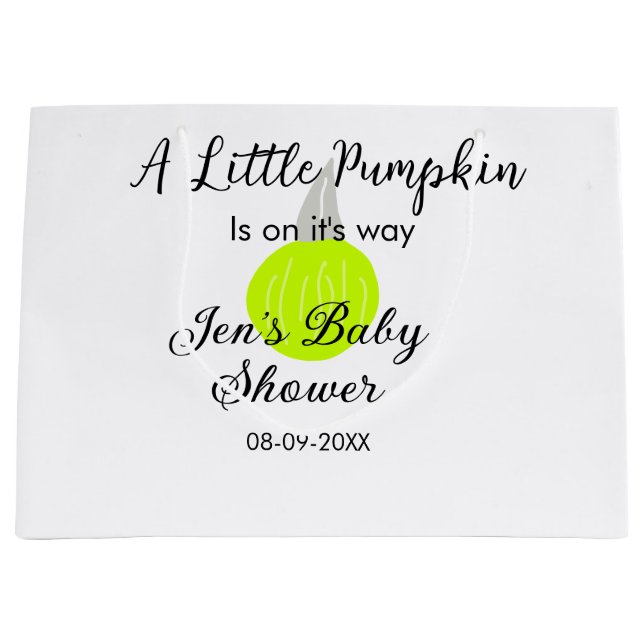 Grüner Neonkürbis kleiner Kürbis ist auf dem Weg Große Geschenktüte (Vorderseite)