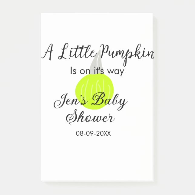 Grüner Neonkürbis kleiner Kürbis ist auf dem Weg Post-it Klebezettel (Vorderseite)