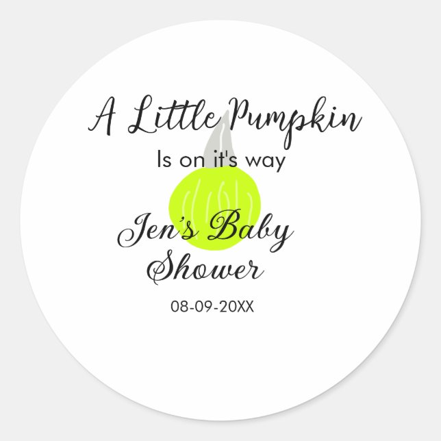 Grüner Neonkürbis kleiner Kürbis ist auf dem Weg Runder Aufkleber (Vorderseite)