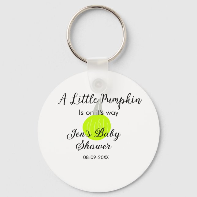 Grüner Neonkürbis kleiner Kürbis ist auf dem Weg Schlüsselanhänger (Vorderseite)