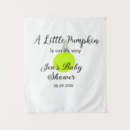 Grüner Neonkürbis kleiner Kürbis ist auf dem Weg Wandteppich