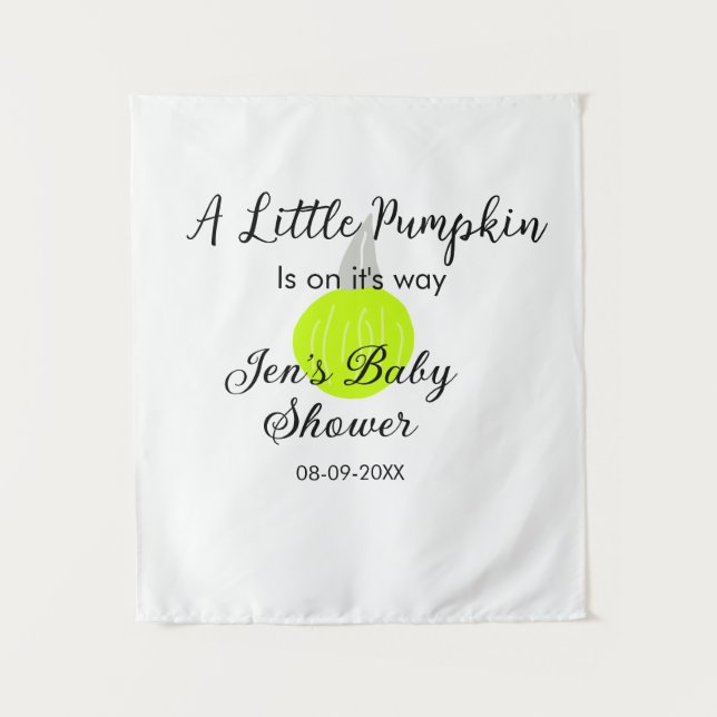 Grüner Neonkürbis kleiner Kürbis ist auf dem Weg Wandteppich (Vorderseite)